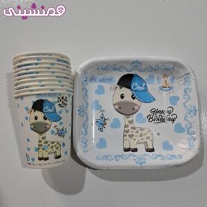 ست 10 نفره پیشدستی و لیوان طرح زرافه کیوت پسر